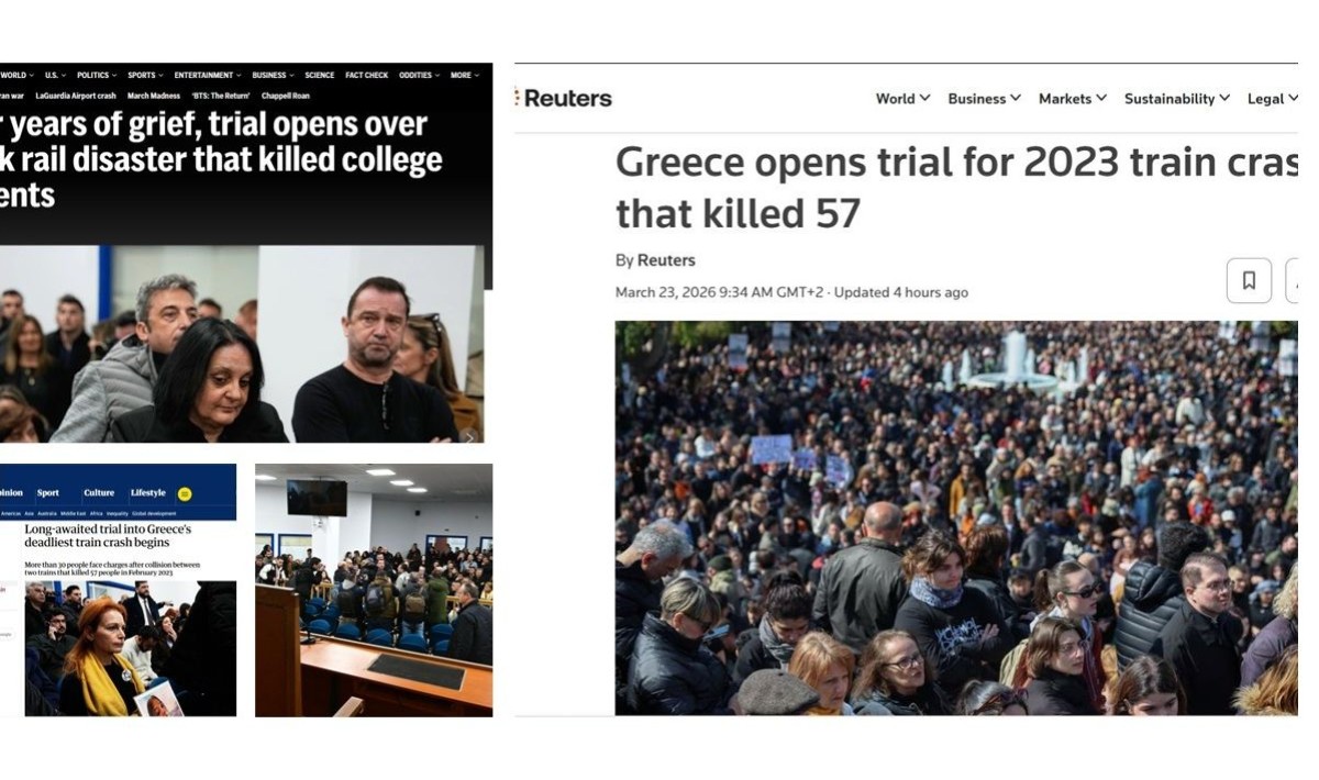 Πως σχολίασε ο διεθνής Τύπος τη δίκη των Τεμπών (φωτογραφίες)