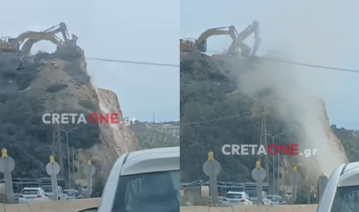 Καρέ-καρέ γκρεμίζουν το ύψωμα για τον ΒΟΑΚ! Δείτε αποκαλυπτικό βίντεο με το μηχάνημα στην άκρη του…γκρεμού!