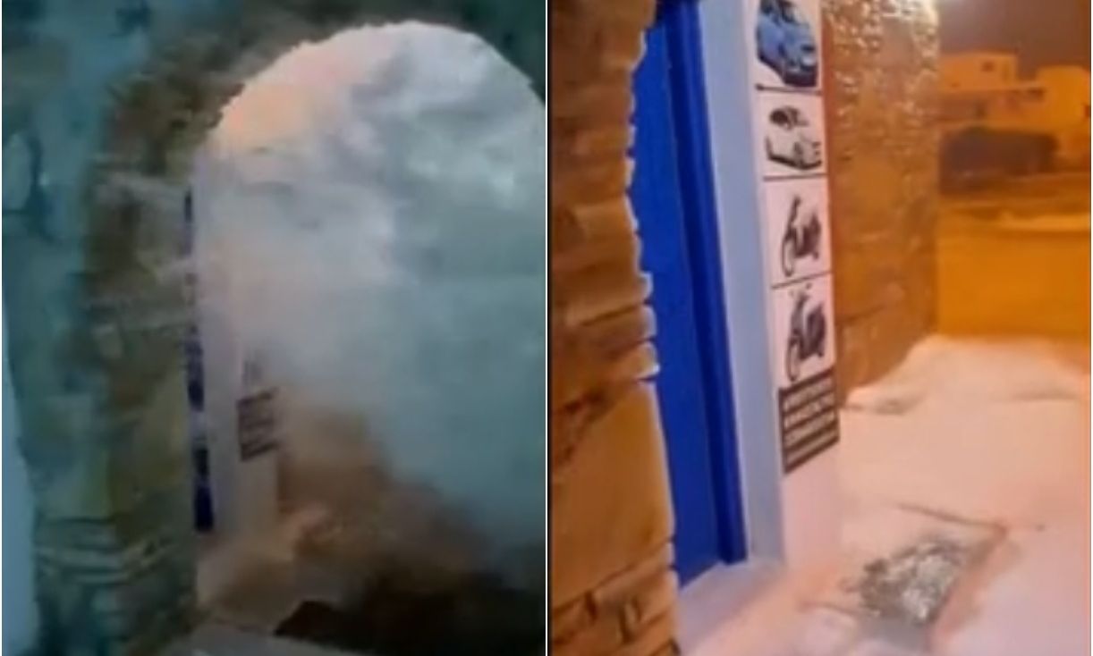 Εικόνες καταστροφής στη Σίκινο: Τα ορμητικά νερά από το λιμάνι πλημμυρίζουν δρόμους και μαγαζιά (βίντεο)