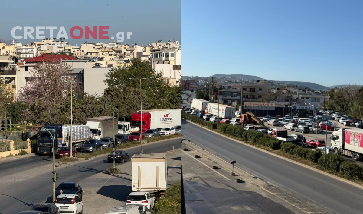 Ηράκλειο: Κυκλοφοριακό «κρας άουτ» στην Καζαντζίδη – Μπλόκαρε το ρεύμα προς ΒΙΠΕ