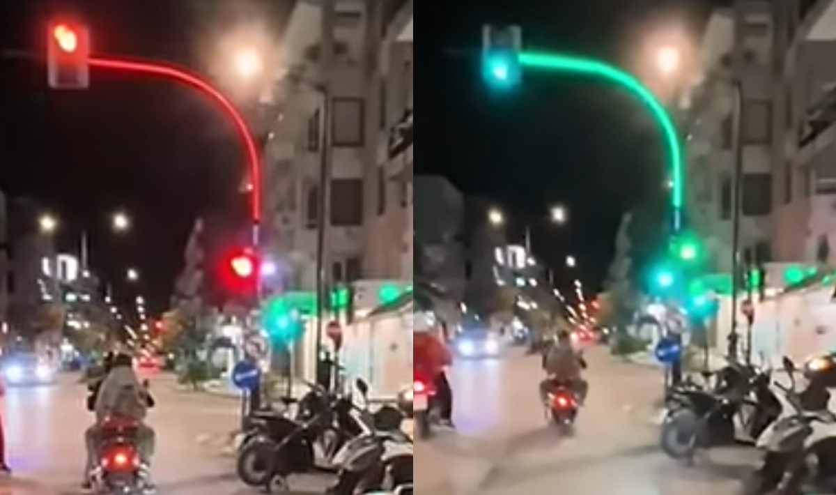 Τα LED φανάρια στα Τρίκαλα που έγιναν viral στο Τik Tok (βίντεο)