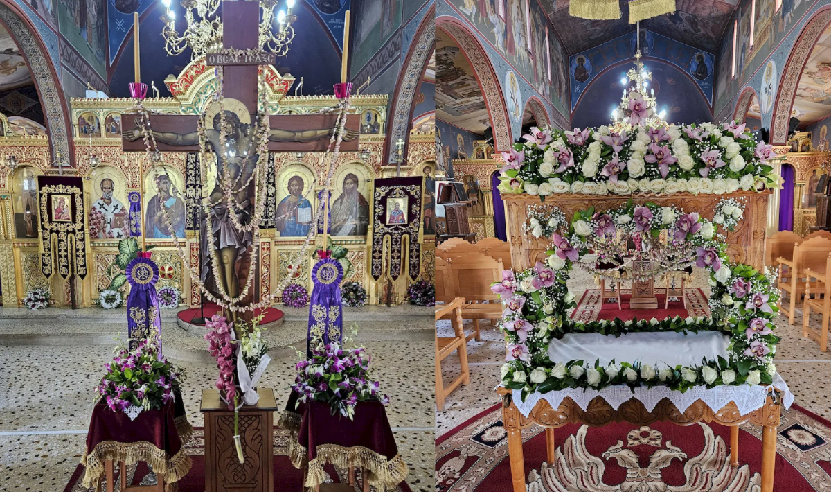 Γάζι: Με ευλάβεια ολοκληρώθηκε ο στολισμός του Επιταφίου του Ιερού Ναού Αγίου Νικολάου (φώτο)