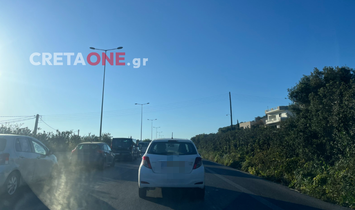 Ηράκλειο: «Σημειωτόν» τα οχήματα στον ΒΟΑΚ – Δείτε φωτογραφία