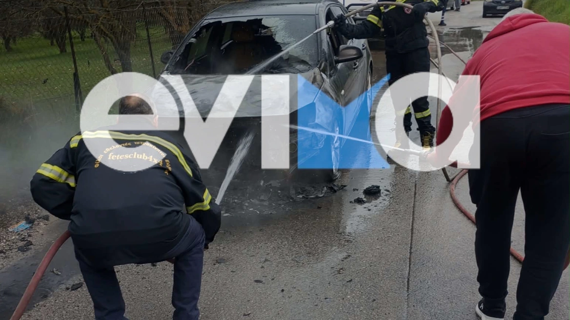 Εύβοια: Αυτοκίνητο τυλίχθηκε στις φλόγες στην Ερέτρια (φώτο)