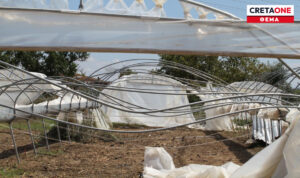 Δύσκολη περίοδος για τον αγροτικό κόσμο της Κρήτης – Εκτεταμένες ζημιές και σε θερμοκήπια λόγω της κακοκαιρίας