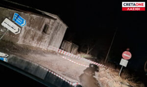 Αδιαπέραστος ο δρόμος Άγιος Γεώργιος–Τζερμιάδο στο Οροπέδιο Λασιθίου (φώτο, βίντεο)