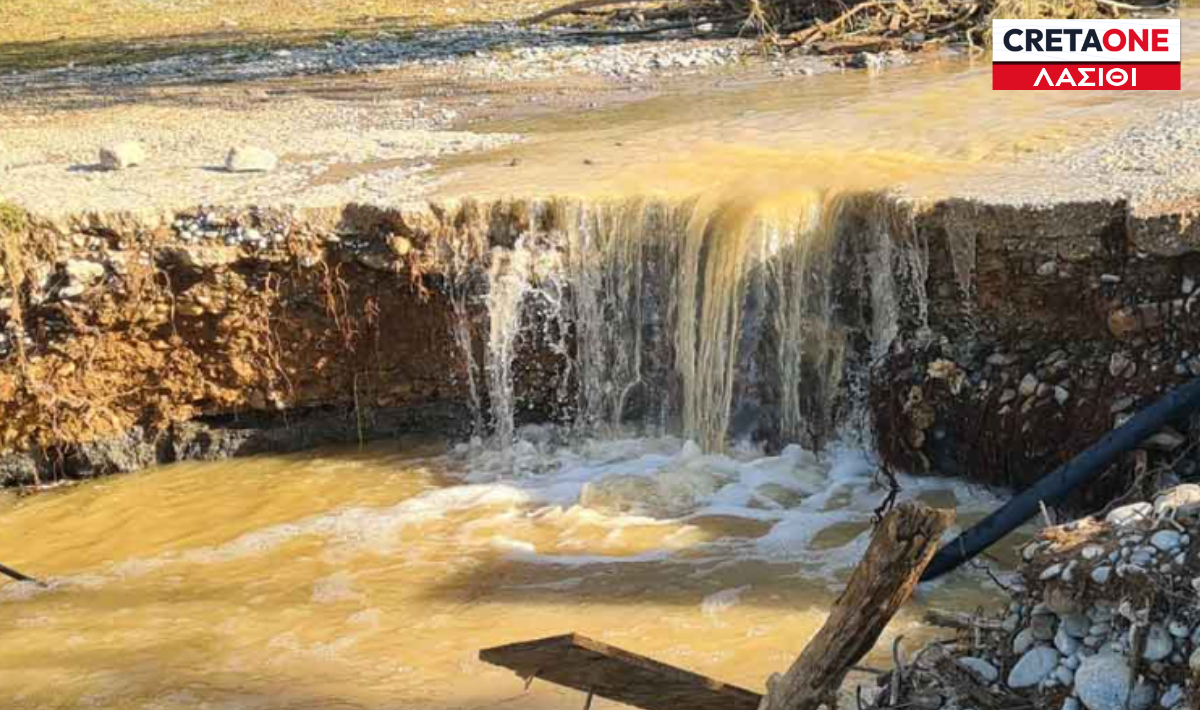 Λασίθι: Κατέβασαν νερό τα ρέματα Καβουσίου και της Παχειάς Άμμου (βίντεο)