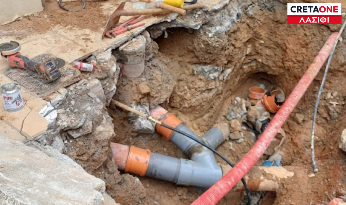 Λασίθι: Ζημιές και διακοπή υδροδότησης από σπασμένο αγωγό στον Άγιο Νικόλαο