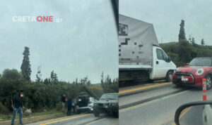 Τροχαίο ατύχημα στις Γούβες: Συγκρούστηκε αυτοκίνητο με φορτηγό – Δείτε εικόνες