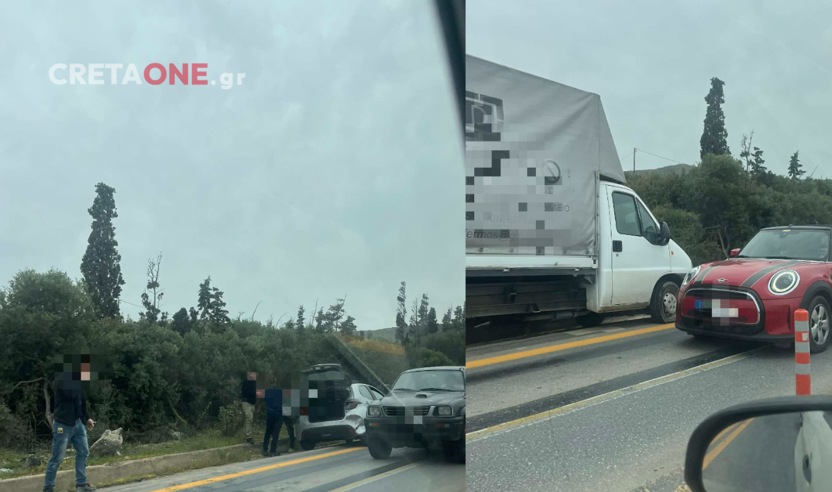 Τροχαίο ατύχημα στις Γούβες: Συγκρούστηκε αυτοκίνητο με φορτηγό – Δείτε εικόνες