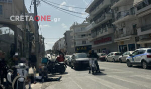 Ηράκλειο: Τροχαίο ατύχημα με μηχανάκι – Στο νοσοκομείο η οδηγός (φώτο)