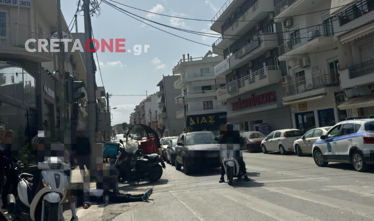 Ηράκλειο: Τροχαίο ατύχημα με μηχανάκι – Στο νοσοκομείο η οδηγός (φώτο)