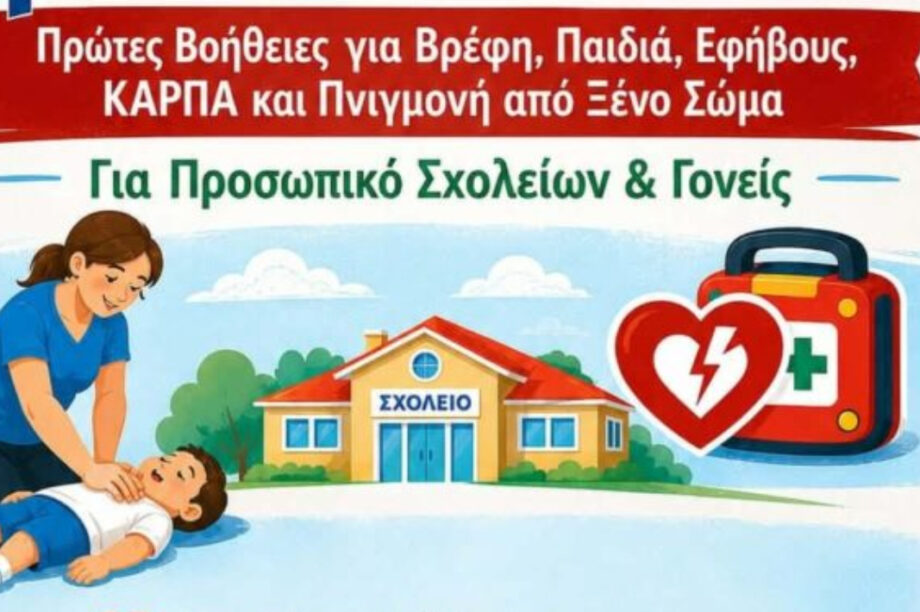 Βιάννος: Δράση ενημέρωσης και εκπαίδευσης στις πρώτες βοήθειες για βρέφη, παιδιά και εφήβους