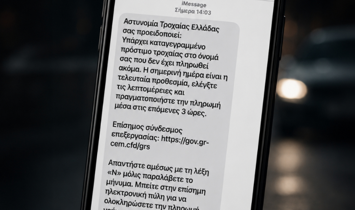Νέα ψηφιακή απάτη με SMS για δήθεν πρόστιμα τροχαίας – Αν δείτε αυτό μην το πατήσετε!