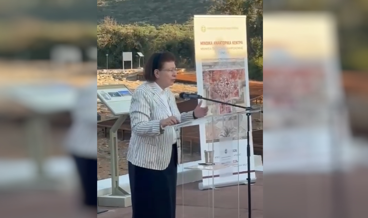 Λίνα Μενδώνη: Στα Μάλια για το έργο αντιπλημμυρικής θωράκισης του μινωικού ανακτόρου – Δείτε βίντεο