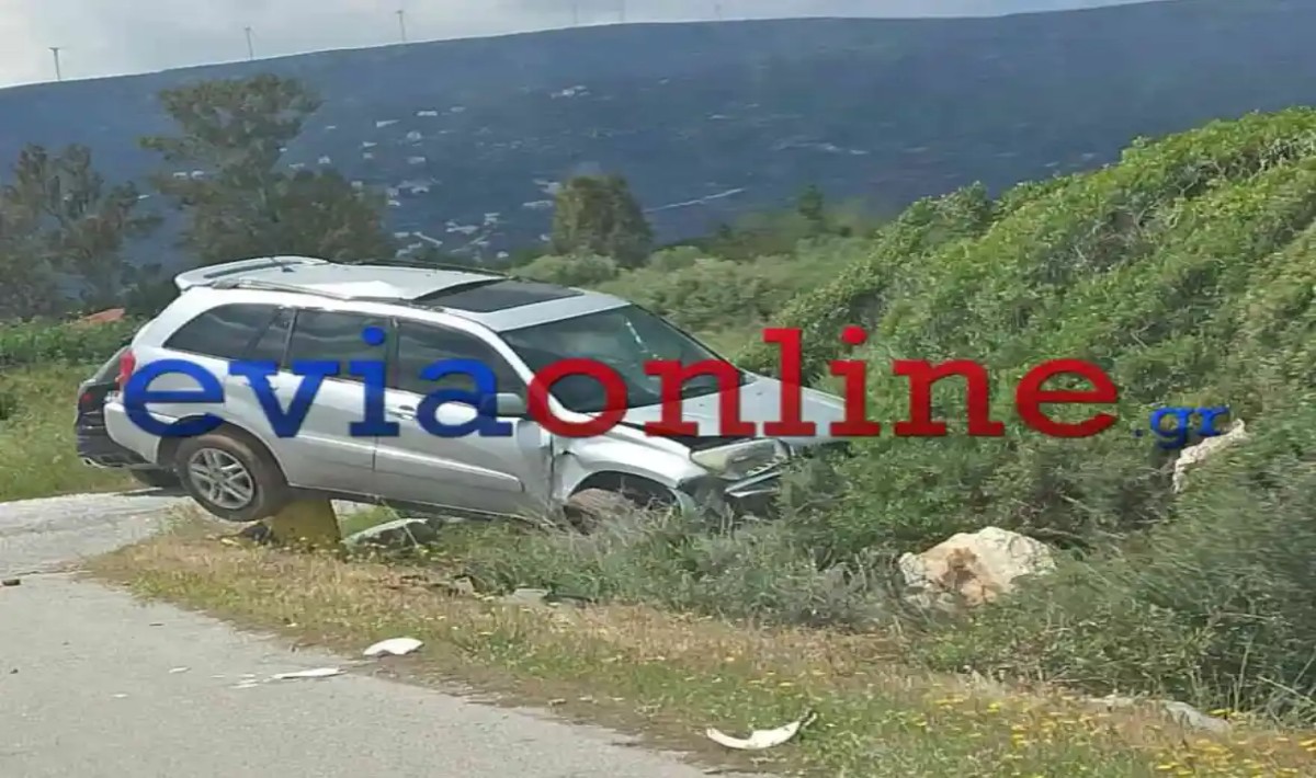 Τροχαίο στην Εύβοια: Τζιπ εξετράπη της πορείας του και κατέληξε σε έργο απορροής υδάτων