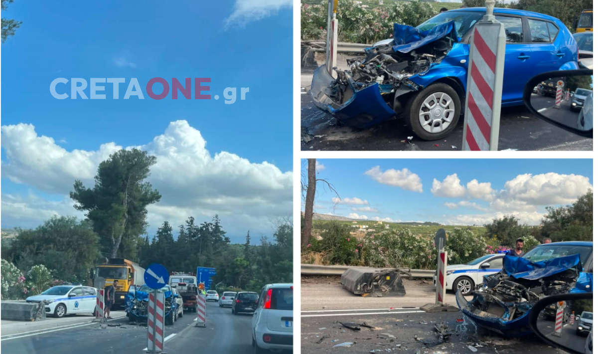 Σοβαρό τροχαίο στα Χανιά – Νταλίκα συγκρούσθηκε με αυτοκίνητο ΙΧ (φωτογραφίες)