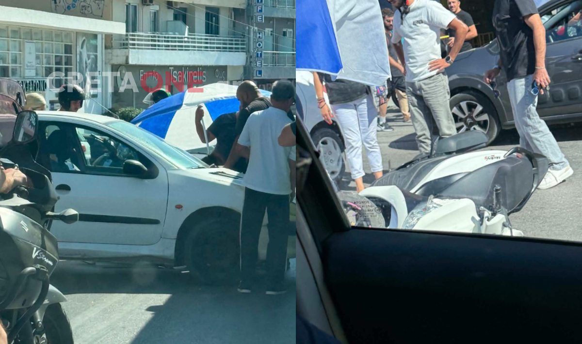 Ηράκλειο: Τροχαίο ατύχημα με τραυματισμό στην λεωφόρο Ικάρου – Δείτε εικόνες