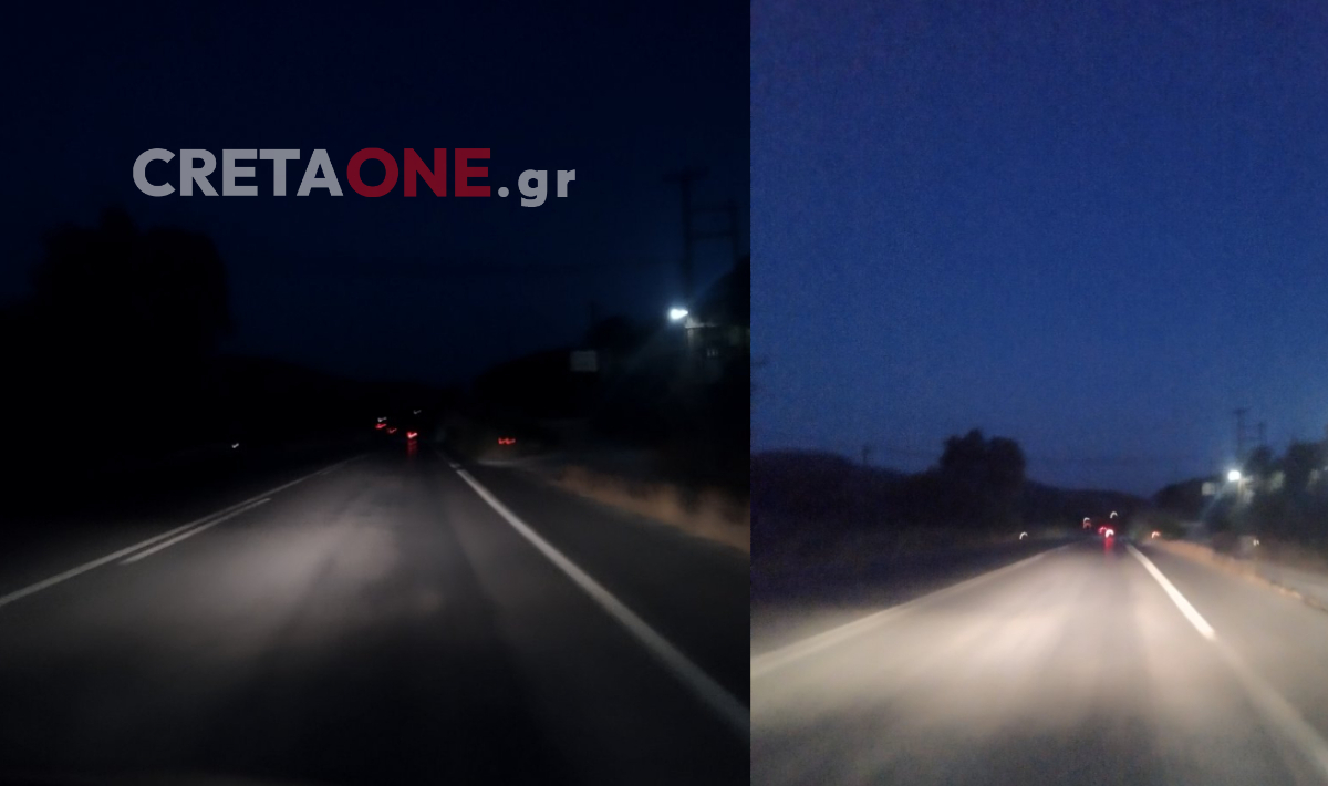 Ηράκλειο: Χωρίς επαρκή φωτισμό η Ηρακλείου-Μοιρών (φωτογραφίες)