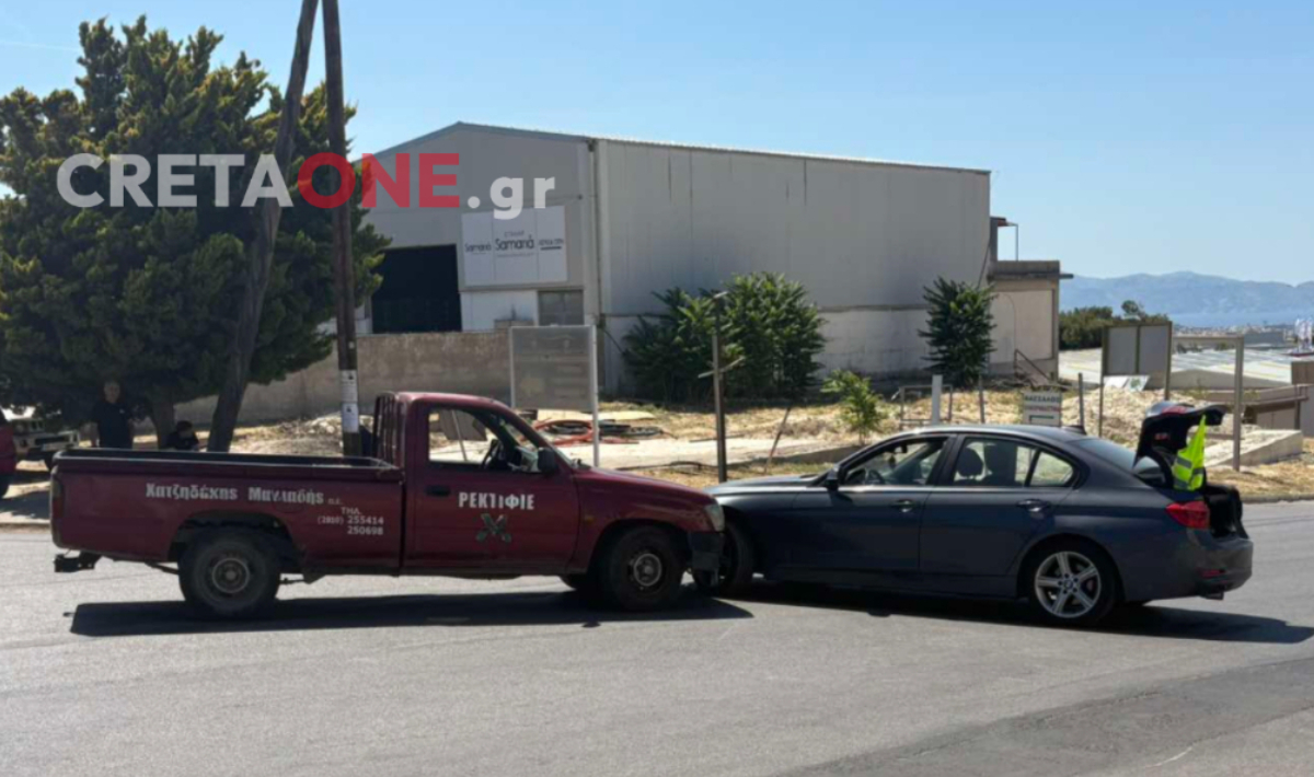 Τροχαίο ατύχημα στη ΒΙΠΕ Ηρακλείου – Δείτε φώτο από το σημείο