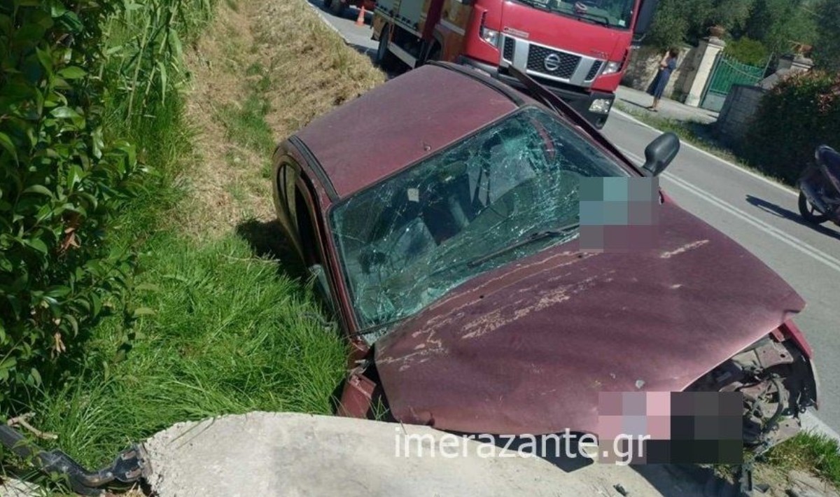 Τροχαίο ατύχημα στη Ζάκυνθο: Αυτοκίνητο εξετράπη της πορείας του και κατέληξε σε χαντάκι