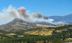 Συναγερμός στο Ηράκλειο – Ήχησε το 112 για μεγάλη δασική πυρκαγιά στο Μελιδοχώρι