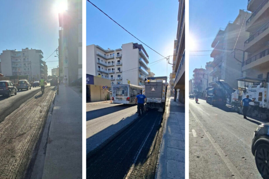 Έργα ασφαλτόστρωσης στην οδό Μητσοτάκη, κλειστό το ένα ρεύμα