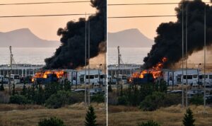Ηράκλειο: Λεωφορείο «τυλίχθηκε» στις φλόγες στο αεροδρόμιο – Επι ποδός η Πυροσβεστική