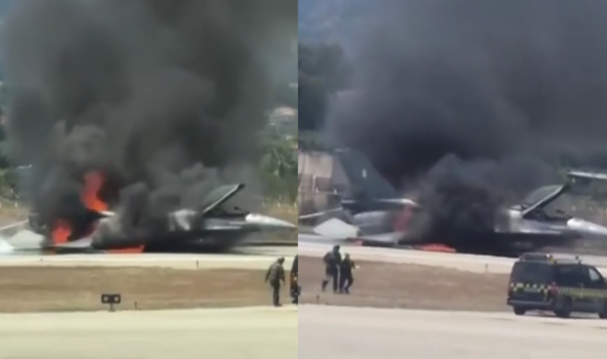 Απομακρύνθηκε το F-16 που είχε κάνει αναγκαστική προσγείωση στη Ζάκυνθο (βίντεο)