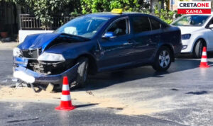 Τροχαίο ατύχημα στα Χανιά: Συγκρούστηκε ταξί με ΙΧ