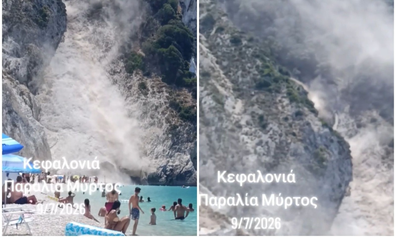 Κεφαλονιά: Κατολισθήσεις στη γνωστή παραλία Μύρτος – Έκτακτα μέτρα από τις Αρχές (φώτο)