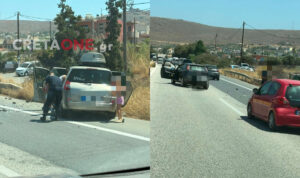 Τροχαίο ατύχημα στις Γούβες (φωτογραφίες)