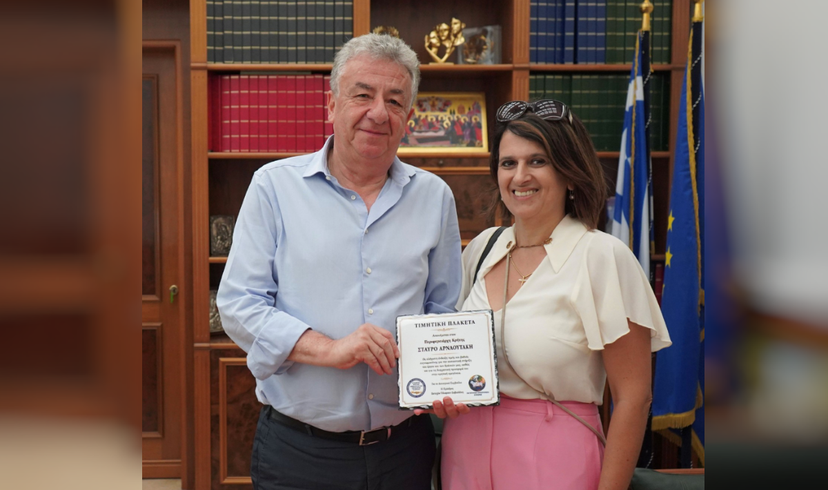 Ο Περιφερειάρχης Κρήτης συναντήθηκε με την Πρόεδρο της Παγκρητικής Ομοσπονδίας Ευρώπης