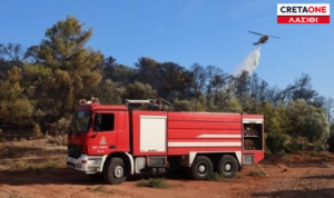 Μεγάλη φωτιά στο Καρύδι Σητείας – Ισχυρές επίγειες και εναέριες δυνάμεις στη μάχη με τις φλόγες