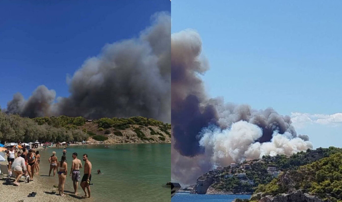Φωτιά στη Σαλαμίνα: Μεγάλη κινητοποίηση της Πυροσβεστικής στα Περιστέρια (Φώτο)