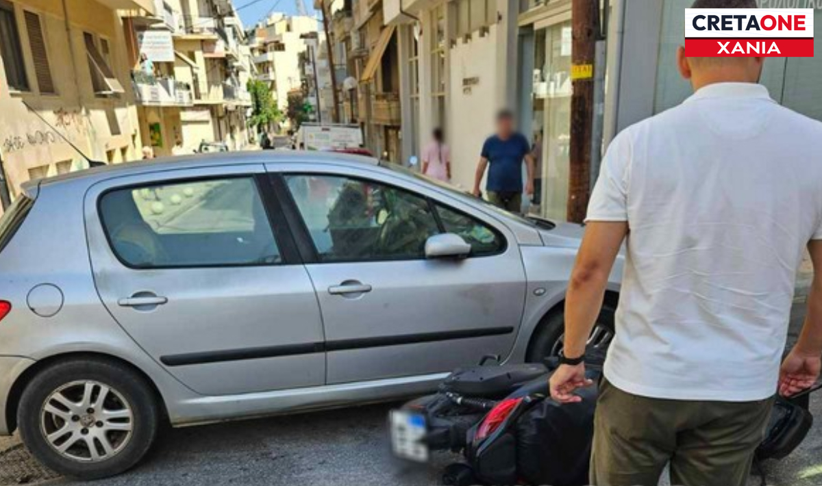 Χανιά: Tρoχαίο ατύχημα με μηχανή στο κέντρο της πόλης – Δείτε φώτο