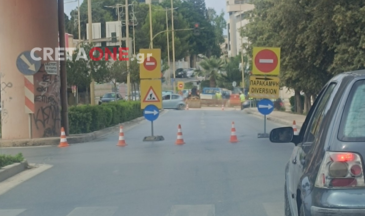 Ηράκλειο: Κυκλοφοριακό «χάος» στην Κνωσού λόγω έργων