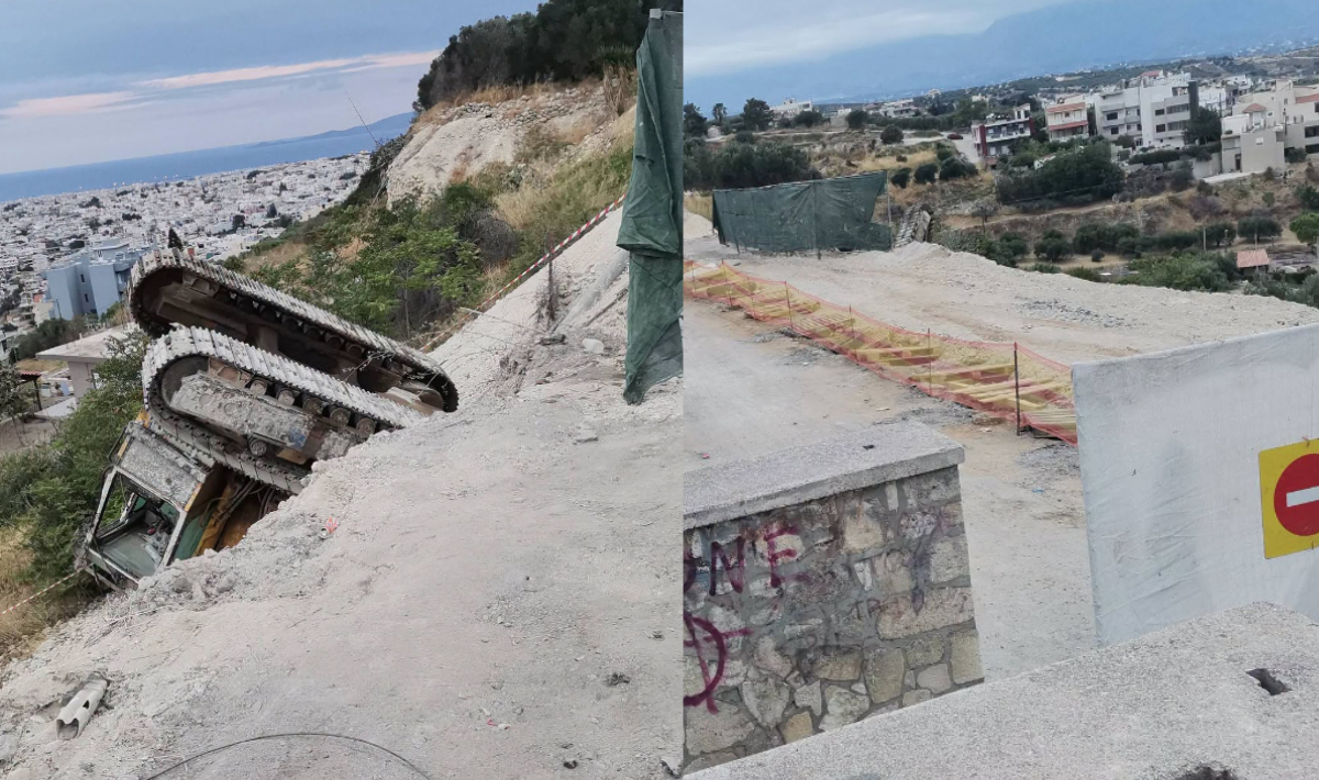 Ηράκλειο: Πτώση γερανοφόρου κατά τη διάρκεια εργασιών στη Φορτέτσα – Δείτε εικόνες