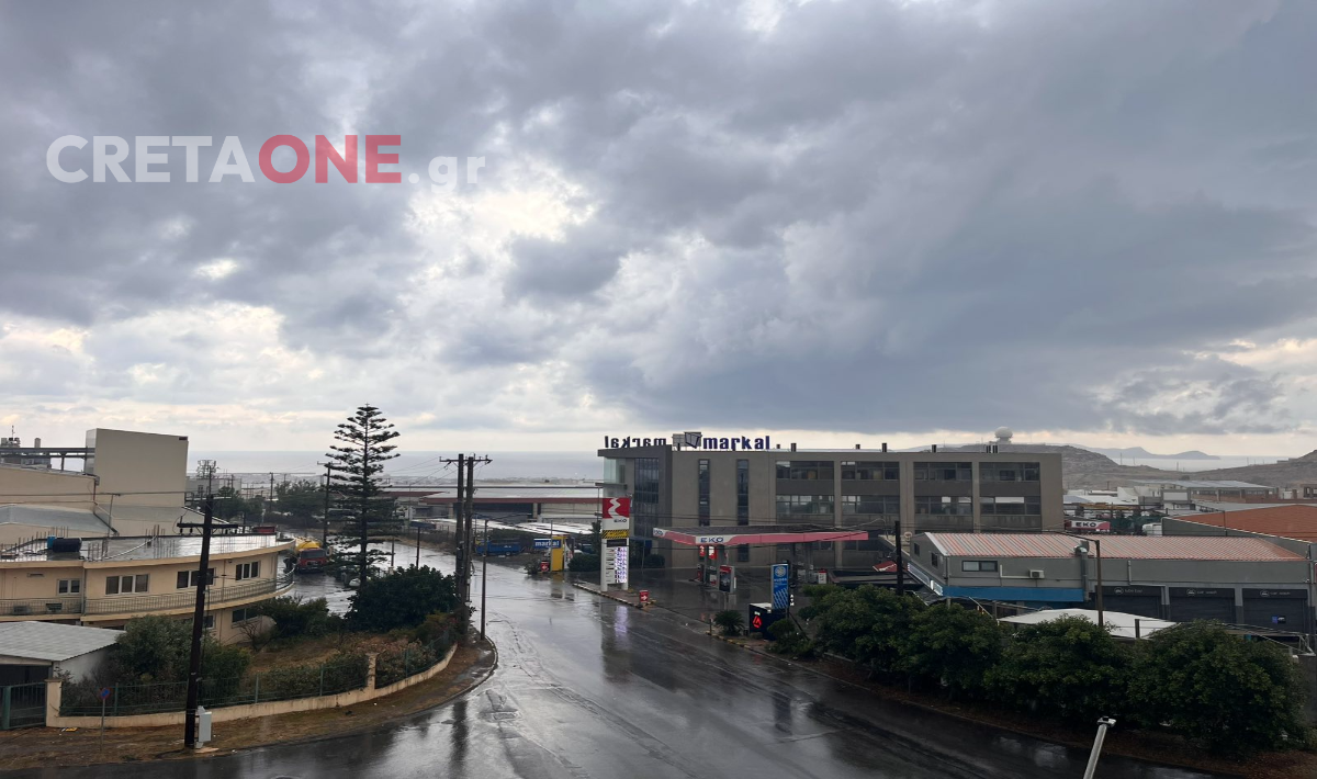 Ηράκλειο: Ξαφνική κακοκαιρία με ισχυρή βροχόπτωση (φωτογραφίες)