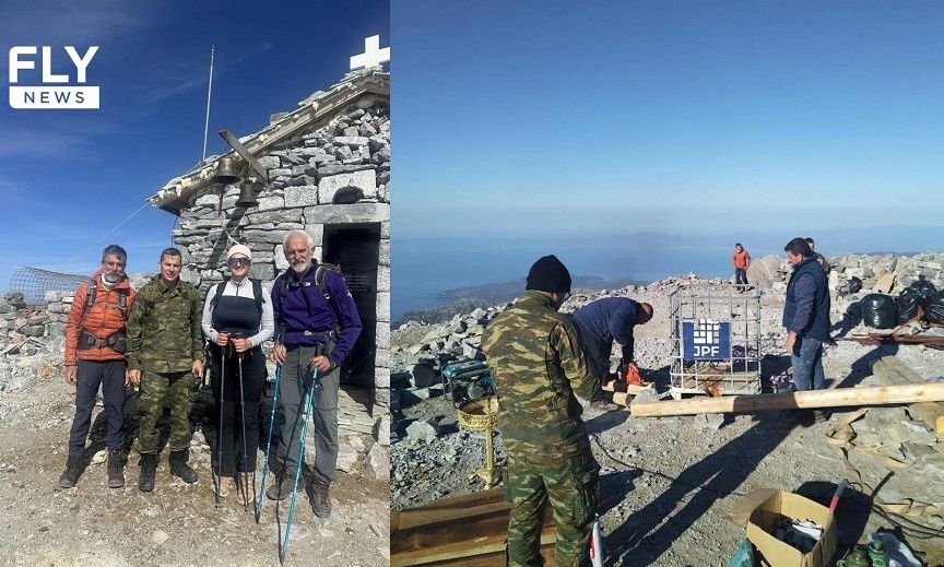Ταΰγετος: Εθελοντές και στρατός επισκεύασαν το εκκλησάκι του Προφήτη Ηλία στα 2.407 μέτρα