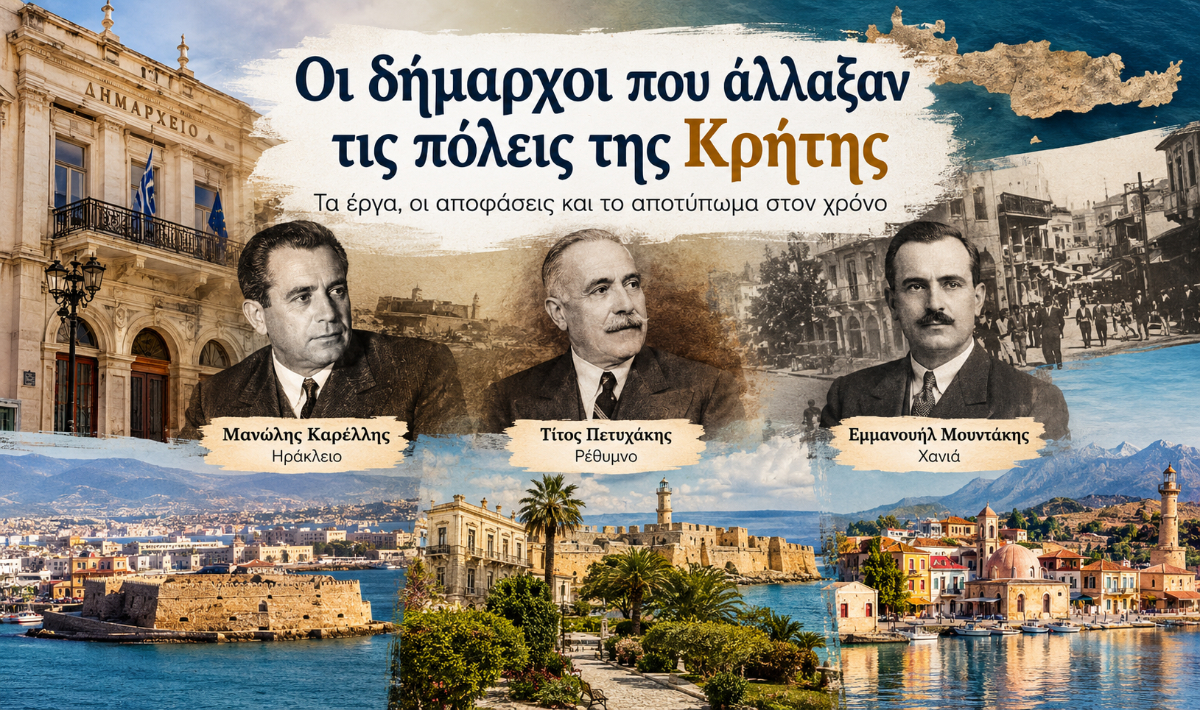 Οι δήμαρχοι που άλλαξαν τις πόλεις της Κρήτης: Τα πρόσωπα πίσω από τα έργα που έμειναν στην ιστορία