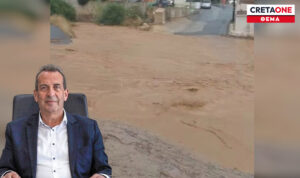 «Μάχη» με τα ορμητικά νερά και τους αποκλεισμένους δρόμους στη Χερσόνησο – Αγωνία και για τον ΒΟΑΚ